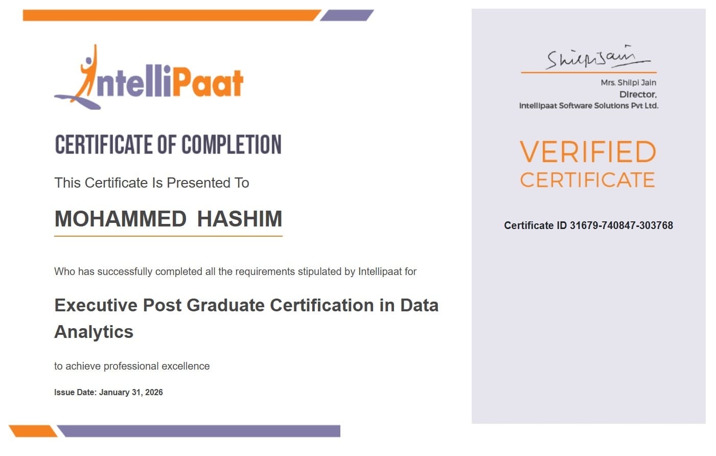 certificate