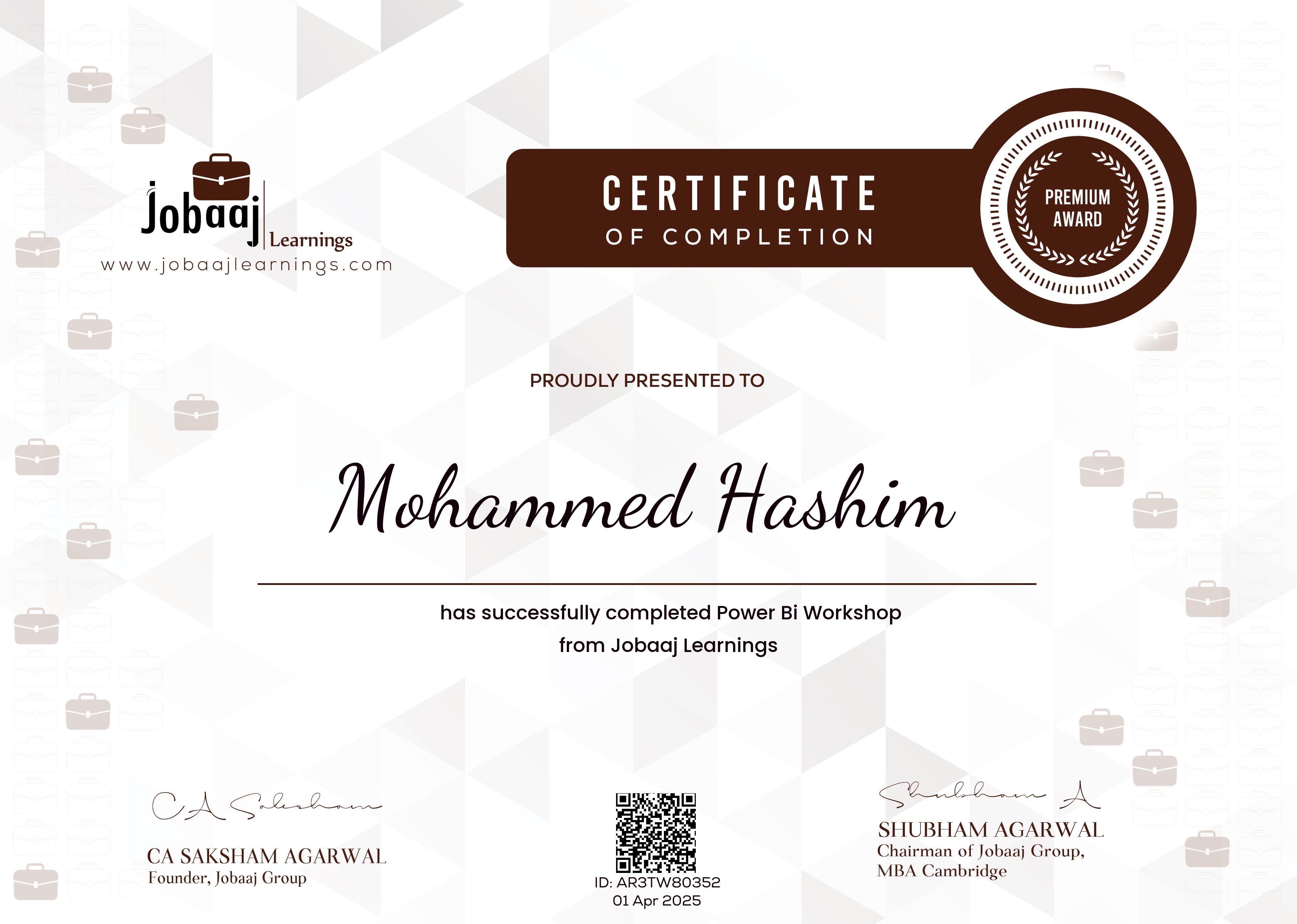 certificate