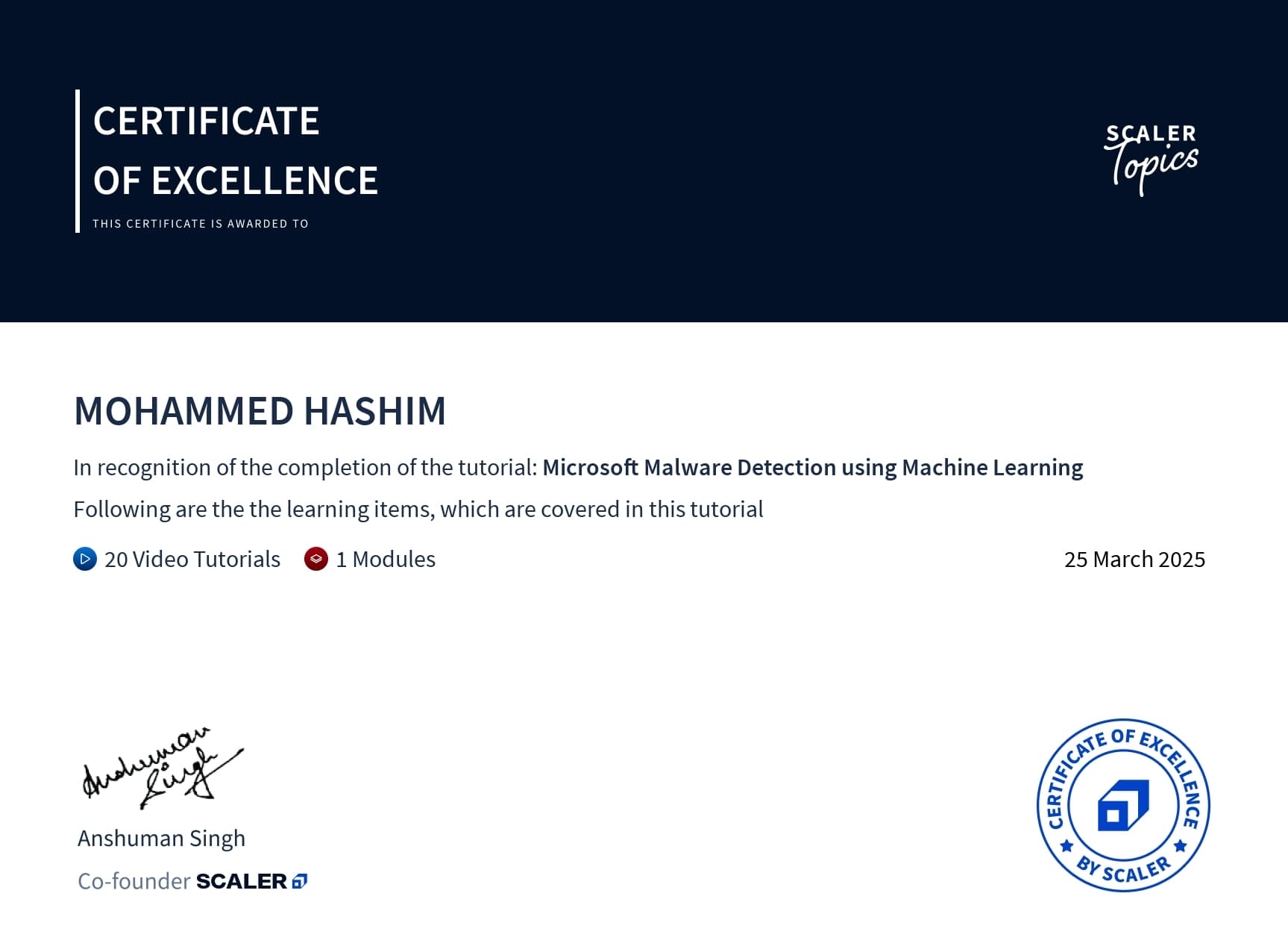 certificate